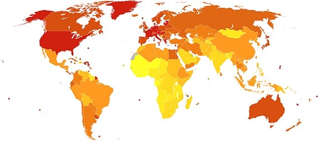 Статистика ВООЗ по смертности населения от лейкоза Показатели смертности от лейкоза в мире